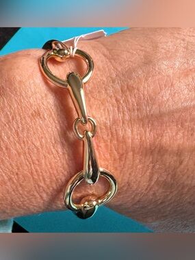 NWT RALPH LAUREN Gold Toned Snaffle Horse Bit Bracelet